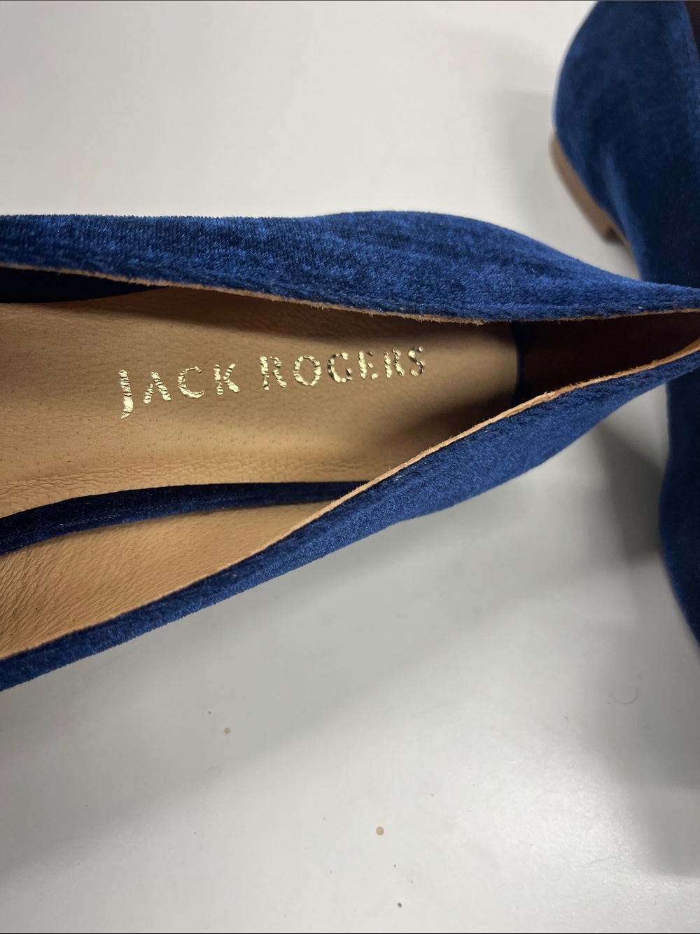 New Jack Rogers Velvet Bow Flats Heidi in Blue Size 11 - Picture 3 of 8